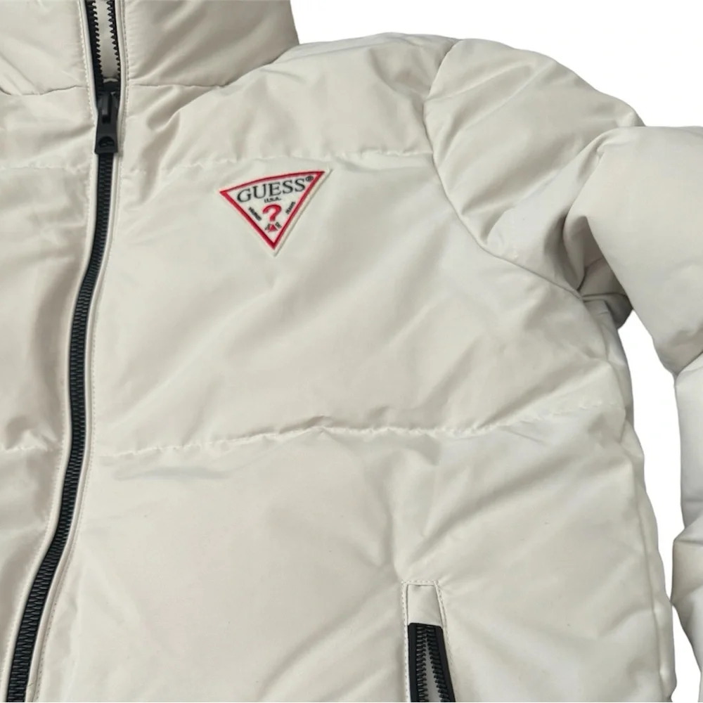 Guess | NWOT Men black and white Heavy-Weight Colorblock Puffer Jacket size L - Picture 7 of 11